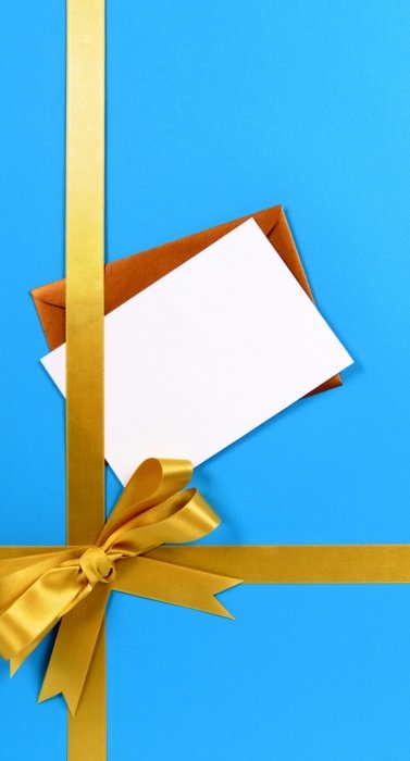 cadeau-bleu-or-enveloppe-marron-metallique-invitation-vierge-carte-voeux